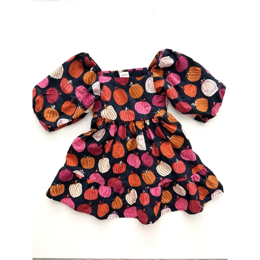 Gymboree Pumpkin Ruffle Dress Girls 2T Party Whimsical Colorful Halloween Fall